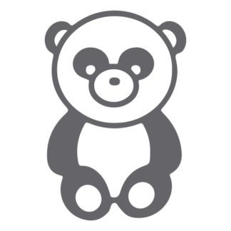 Sitting Big Nose Panda Decal (Grey)